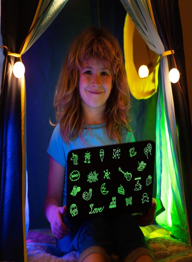 Robmoda Neon Water Bottle Stickers for Kids Glow in The Dark, 72 PCS Vinyl Art Waterproof Stickers Pack for Laptop Skateboard Phone Case, Cute Colorful Neon Sticker for Teens - Image 2